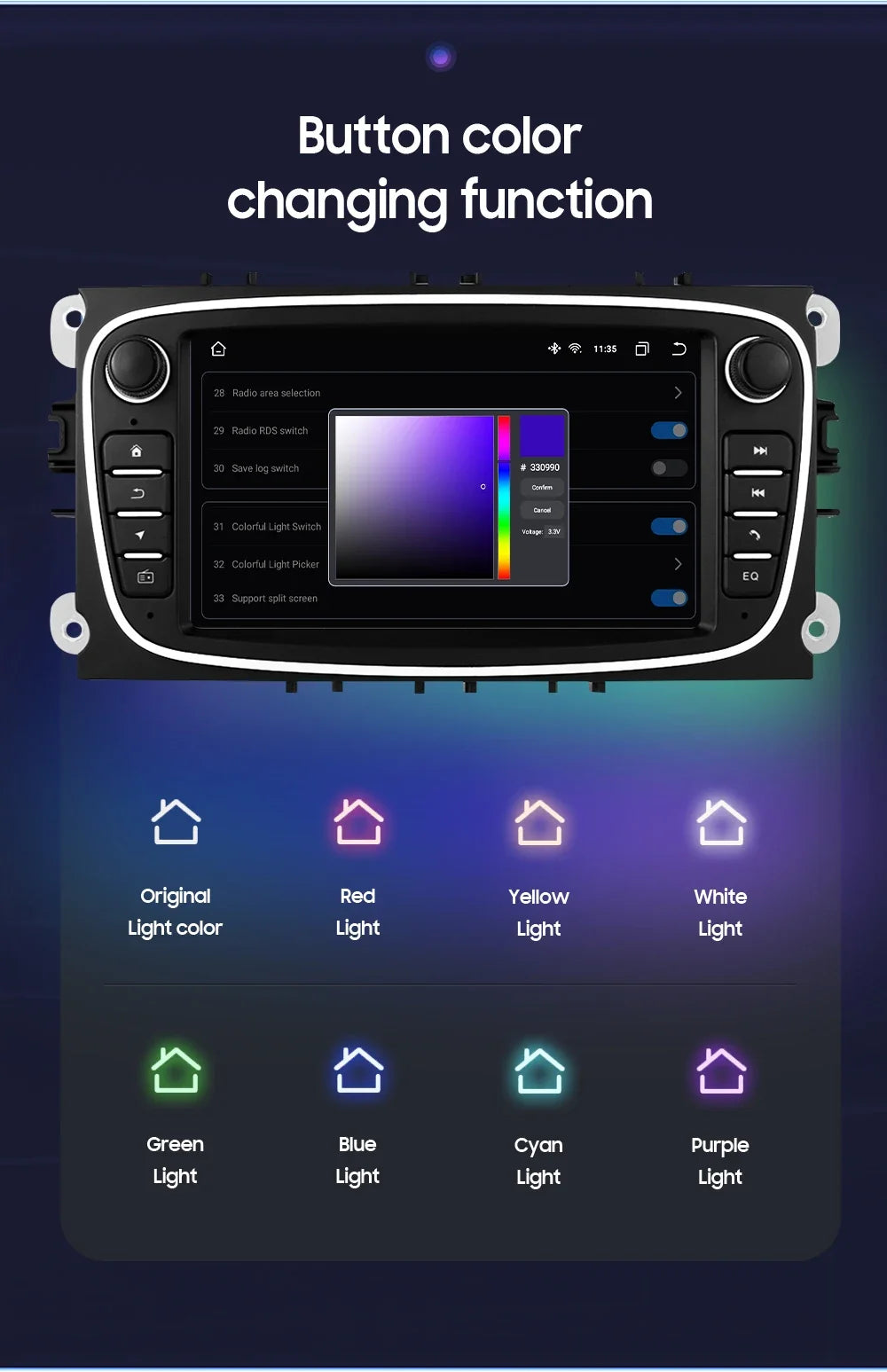 Android 12 Car Radio For ford mondeo/Focus/S-Max/GalaxyC-Max Car Radio Multimedia Video Pl