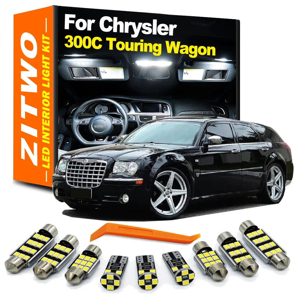 19Pcs LED Interior Dome Map Reading Door Light Kit For Chrysler 300C 300 Touring Wagon 2005 2006 2007 2008 2009 2010 Car Bulbs