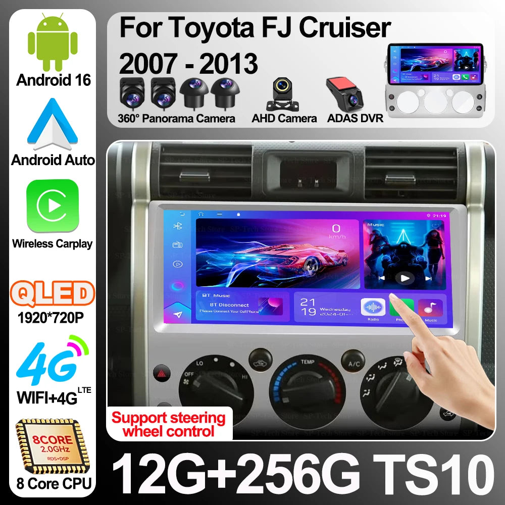 12.3 Inch Android 16 For Toyota Fj Cruiser 2007-2013 Car Radio Multimedia Video Player Gps | AUTOKITSHOP