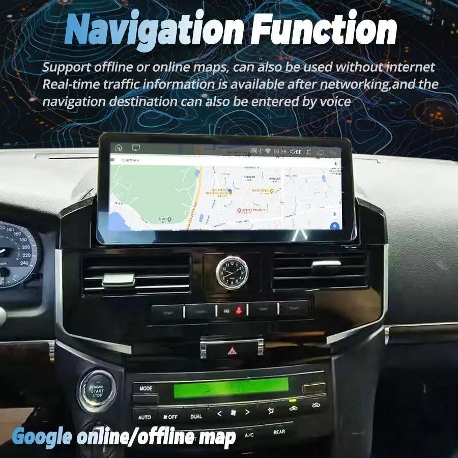 12.3" Touch Screen Android Car Radio For Toyota Land Cruiser 200 LC200 2008-2015 Stereo Vi