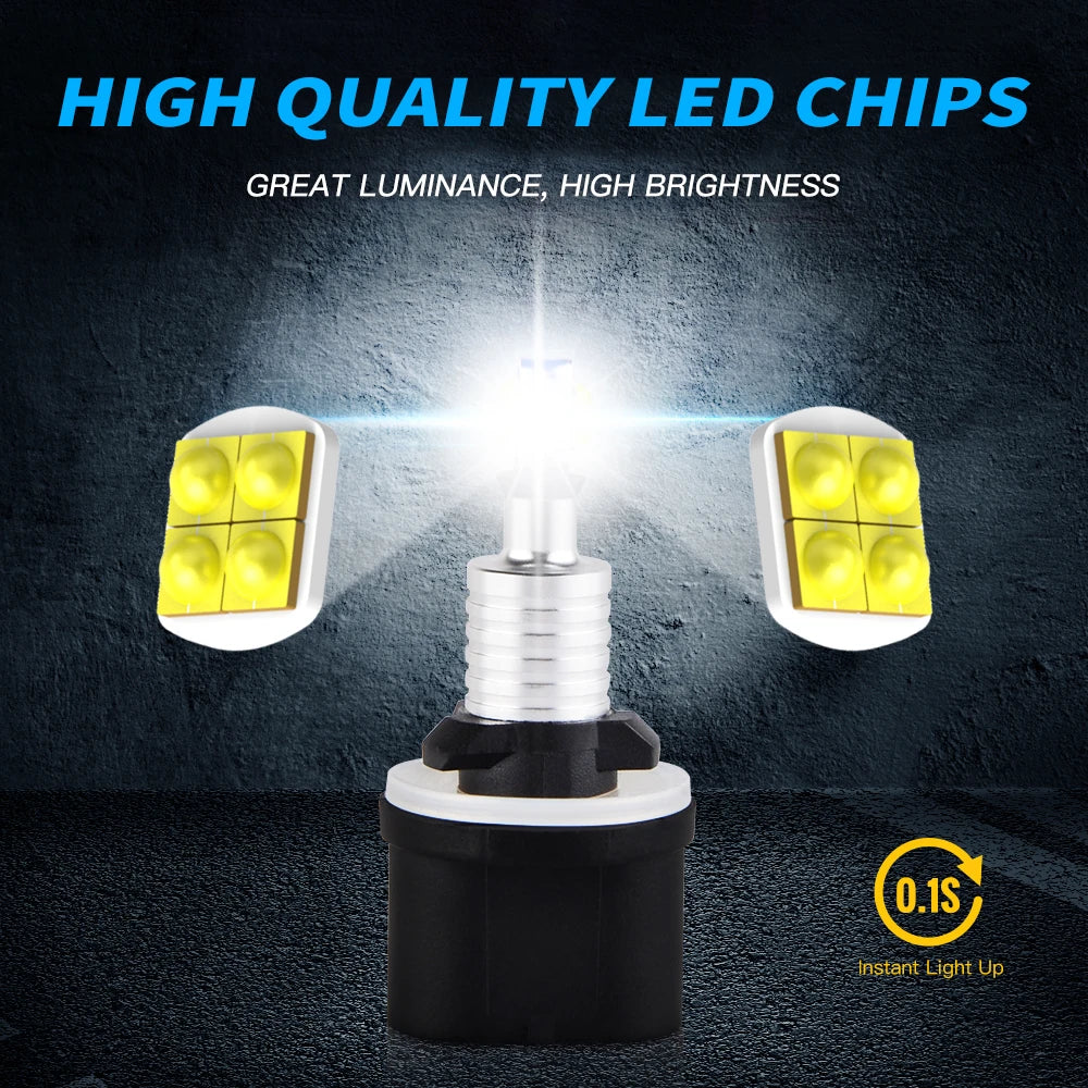 BEVINSEE 2PCS 880 H27W/1 LED Fog Lights 80W 1500LM DRL LED Bulb For Hyundai KIA Ford Subar