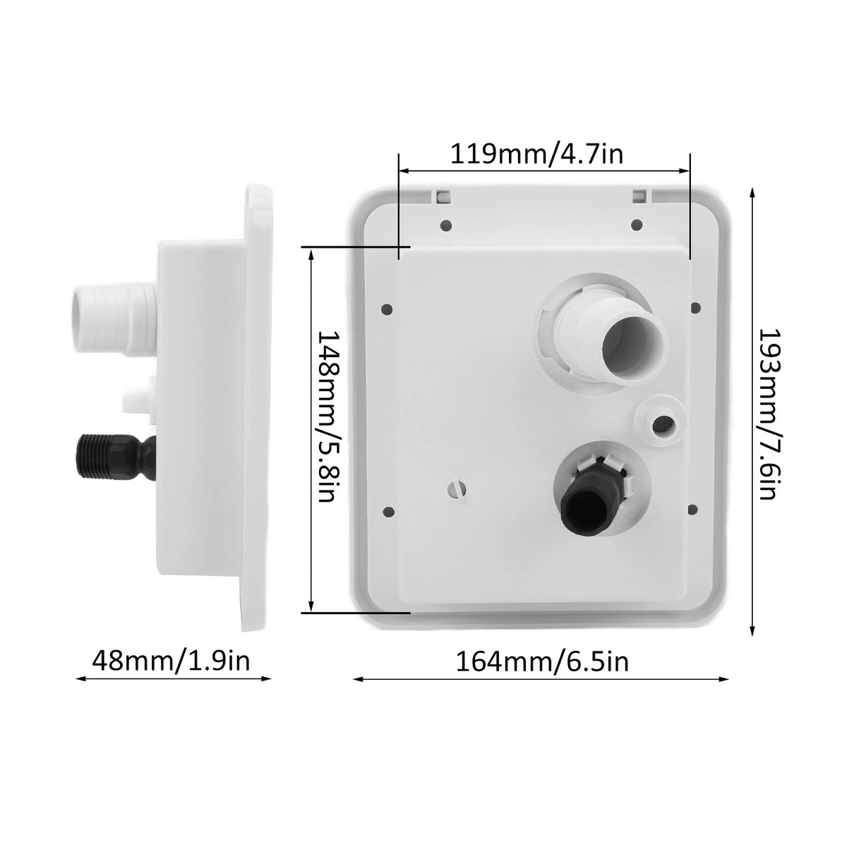 RV Water Hatch Inlet Lock with 1/2in Vent 1‑1/4in Tower Type Connector for Trailer Trailer Water - Automotive LED Light
