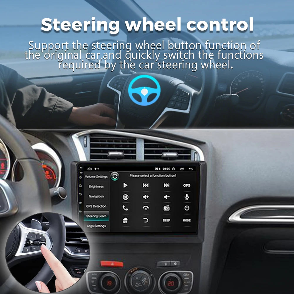 Android 16 Carplay DSP WIF+4G Car Radio GPS Multimedia Player For Citroen C4 C4L DS4 2013