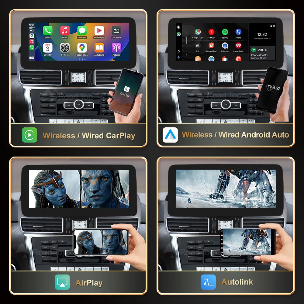 12.3' RoadTop Wireless CarPlay Android Auto Multimedia Display Linux Screen for Mercedes-B