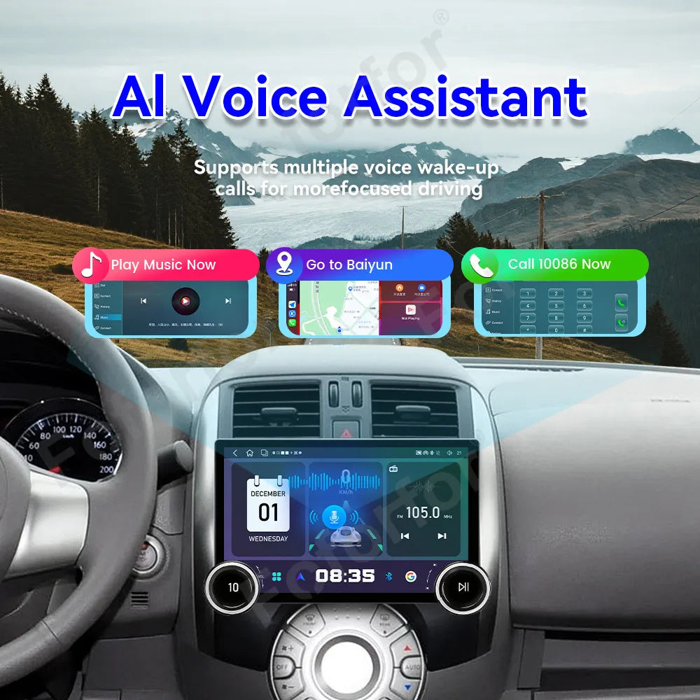 Modern Stylish 11.5 Inch Android 15 Full HD Touch Wireless CarPlay GPS Multimedia Player H