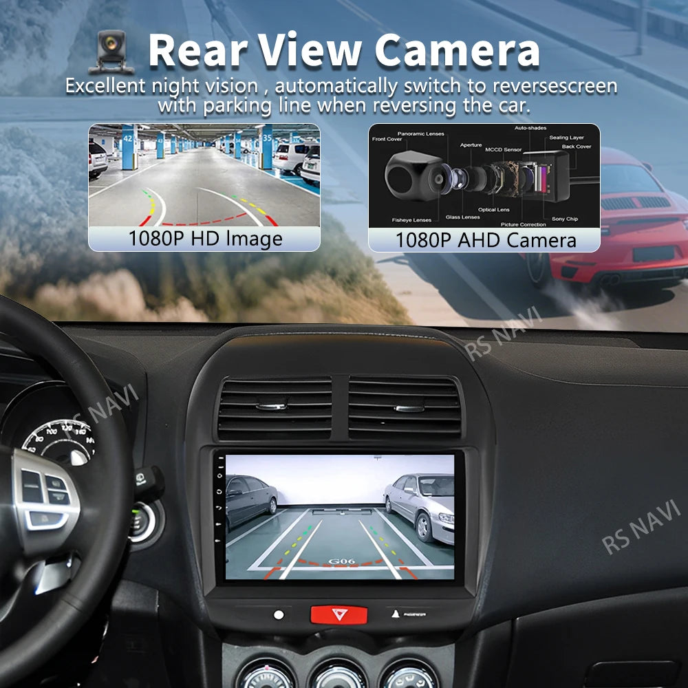 Android 16 For Mitsubishi ASX 1 2010 - 2016 2K QLED Android Car Radio Multimedia Video Pla
