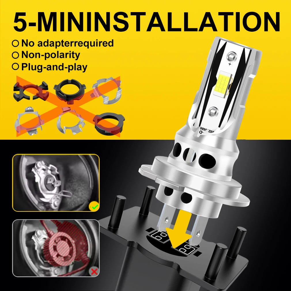 XSTORM H7 LED Headlight Canbus 15CSP CHIPS 60000LM 200W Car Headlight Bulbs NO Error Canbu
