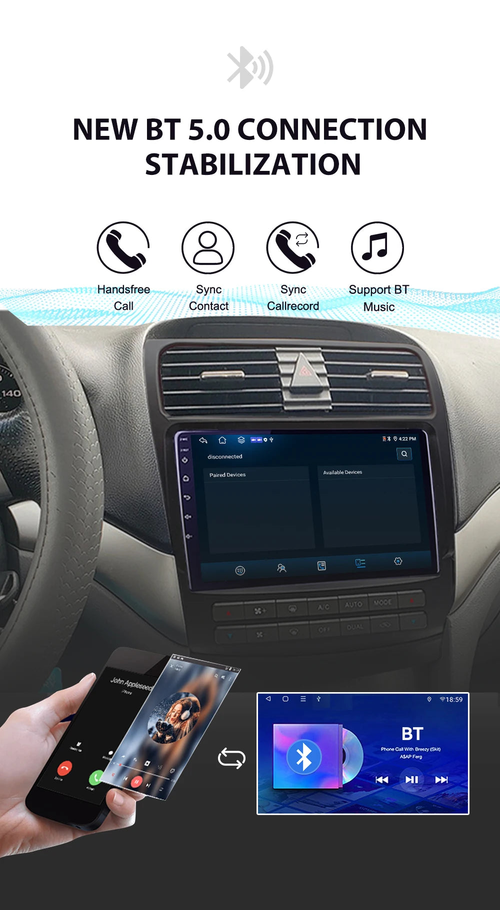 Android 15 Carplay For Acura TSX 2004-2008 Car GPS Navigation Auto Stereo Multimedia Playe