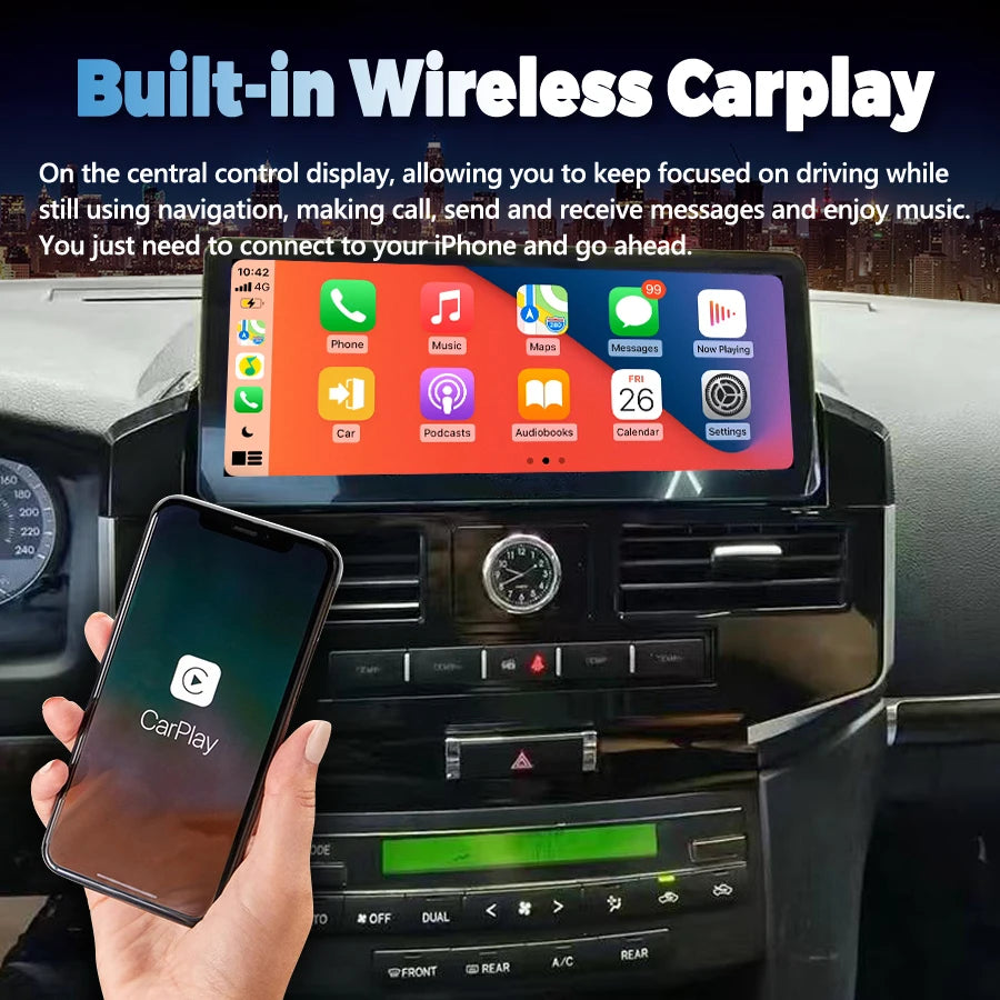 Android 15 For Toyota Land Cruiser 200 2008-2020 LC200 LC300 VX-R Stereo Car Multimedia Pl