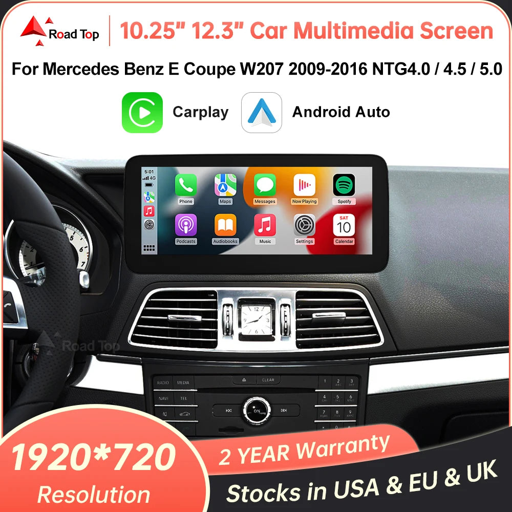 Multimedia Display Screen For Benz E Coupe W207 2009-2016 NTG4.0/4.5/5.0 Wireless Carplay  | AUTOKITSHOP