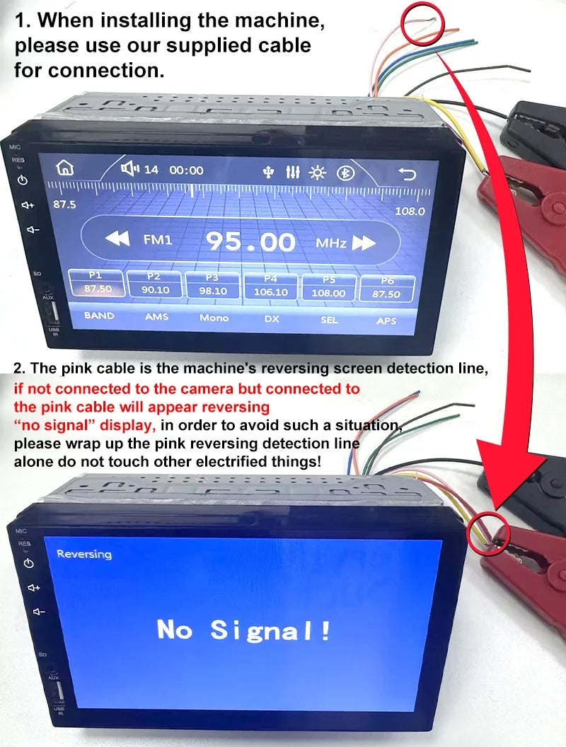 BQCC 7 Inch 1Din 2Din Car Radio Carplay Android Auto Multimedia Player HD Touch  Screen FM AUX BT MirrorLink Universal Car Audio