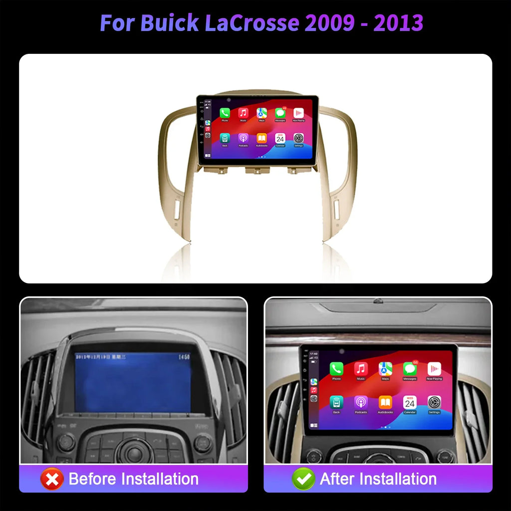 Car Radio Android 14 For Buick LaCrosse 2009-2013 Automotive Multimedia Bluetooth Navigati