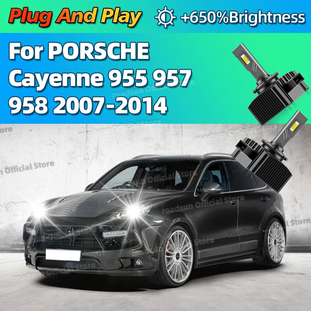 6000K LED Headlight HID D1S Replacement Canbus Car Light For PORSCHE Cayenne 955 957 958 2