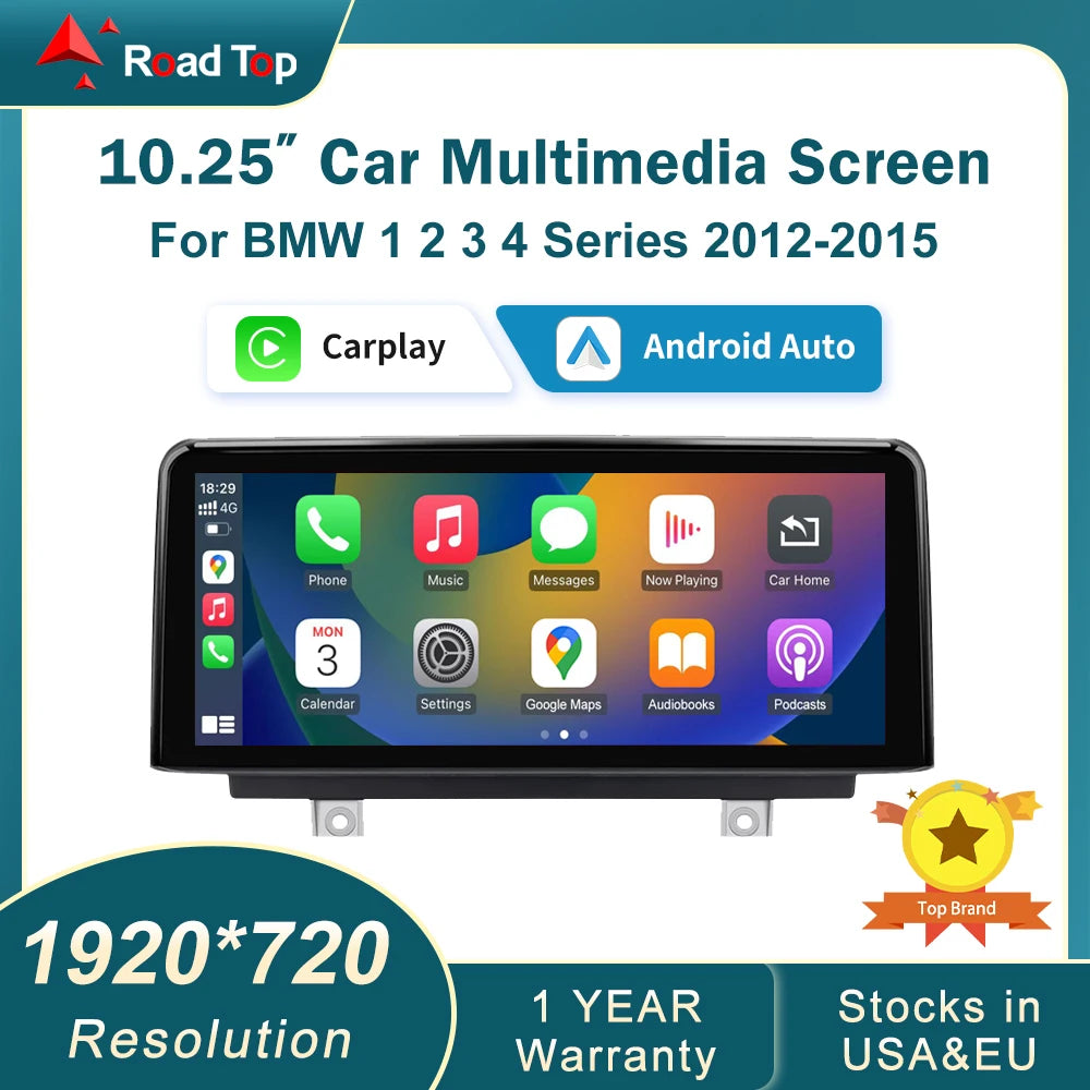 RoadTop 10.25 12.3 Inch Wireless CarPlay Multimedia Screen For BMW Series 1 2 3 4 F20 F21