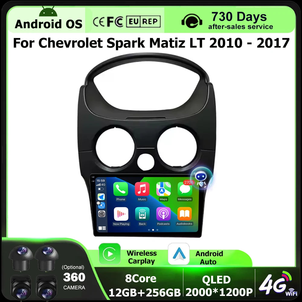 Android 16 Auto For Chevrolet Spark Matiz LT 2010-2017 Car Radio Multimedia Video Player G