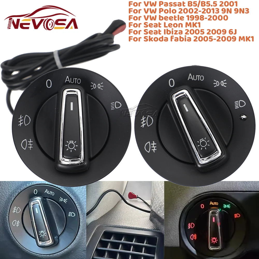 Auto Headlight Control Switch Sensor For VW Passat B5/B5.5 Polo 9N/9N3 Beetle Au for VW MK1 B6 A4 - Automotive LED Light
