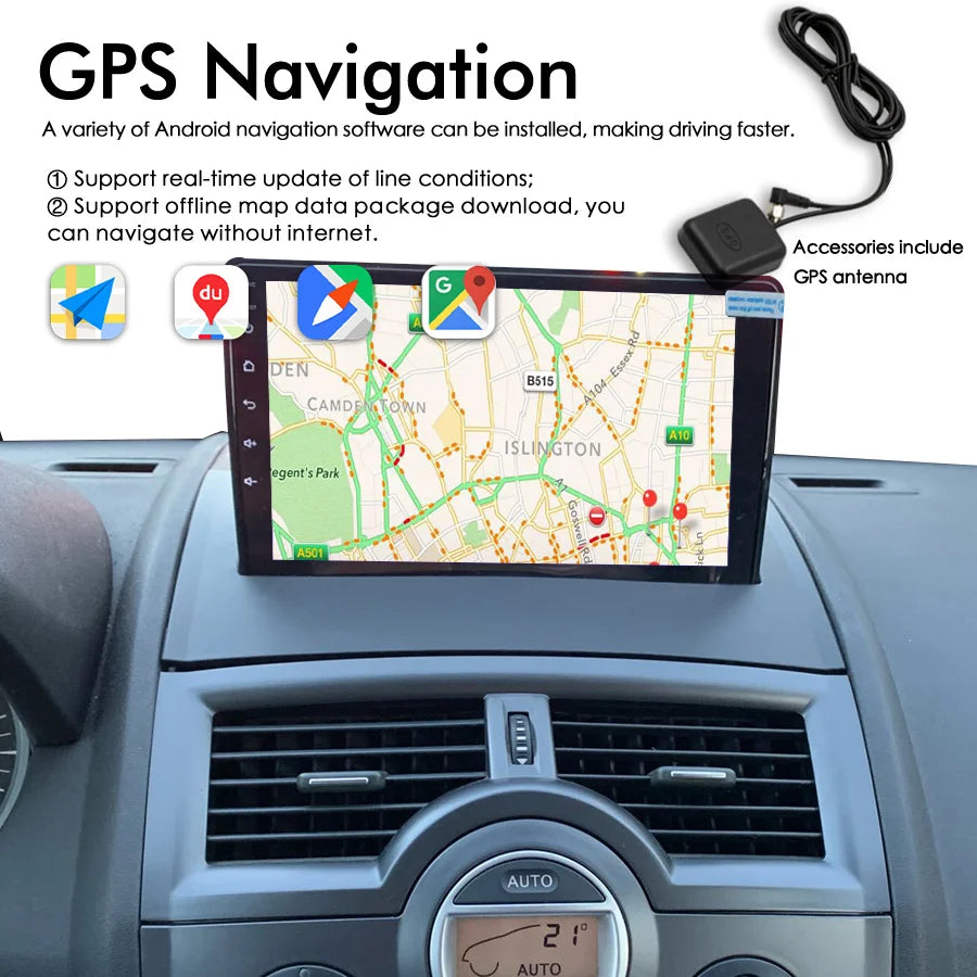 Wireless CarPlay Android 13 AI Voice Car Radio 8GB+128GB GPS Navigation For Renault Megane