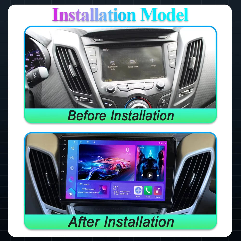 Android 16 Carplay For Hyundai Veloster Fs 2011-2017 Car Radio Navigation Player Stereo Mu | AUTOKITSHOP
