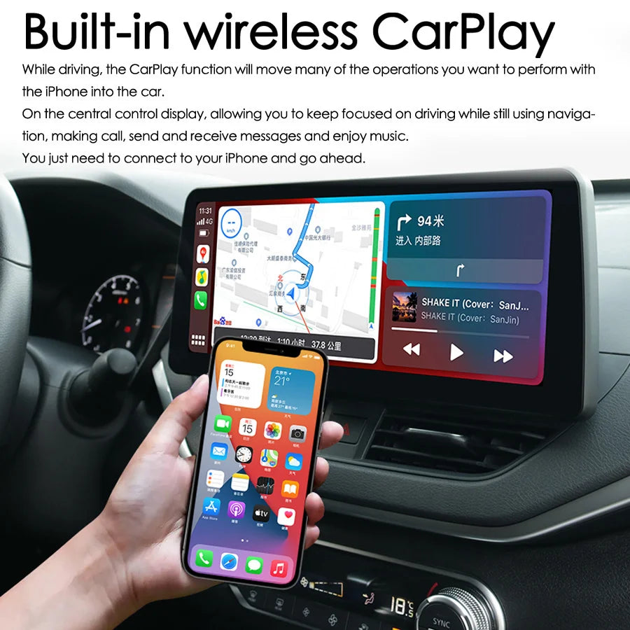 Multimedia Video Player 1920*720 QLED Android 12 Screen For Nissan SYLPHY 2020 2021 CarPla