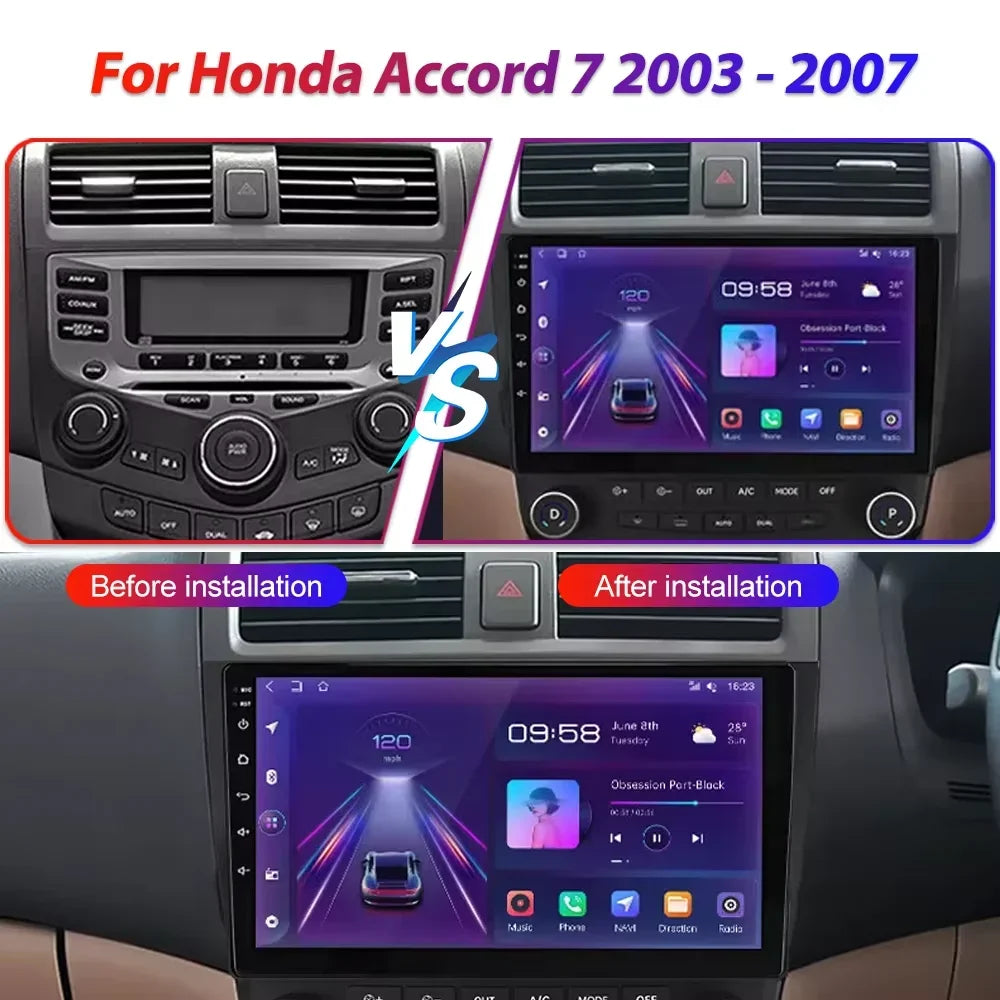 Android 16 For Honda Accord 7 CM 2003 - 2007 high-performance CPU 5G wifi BT Car radio ste