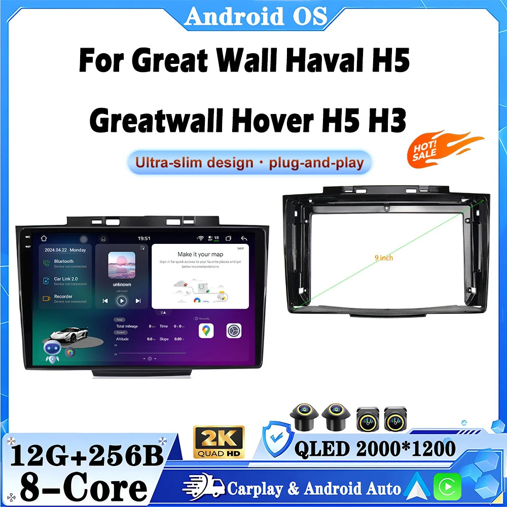 9 lnch Android 16 For Great Wall Haval H5 Greatwall Hover H5 H3 Car Radio Multimedia Video