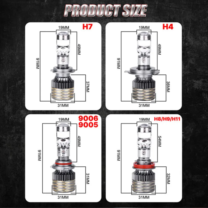 5500W H7 H4 Canbus Car Headlight Mini Lens H11 H8 H9 9005 9006 HB3 HB4 LED Projector Bulb
