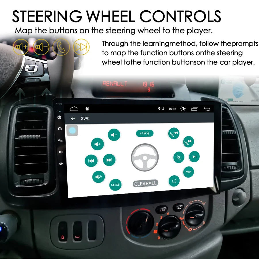 Car Multimedia Video Player For Opel Vivaro Renault Trafic 128GB ROM Android 12 Radio 2Din