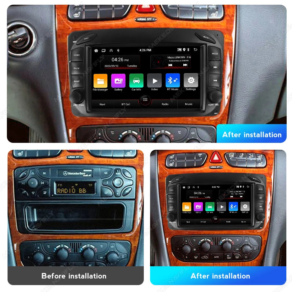 For Mercedes Benz CLK W209 C209 W168 W203 W463 Vito Viano 1998-2006 Android 15 2 Din Car R
