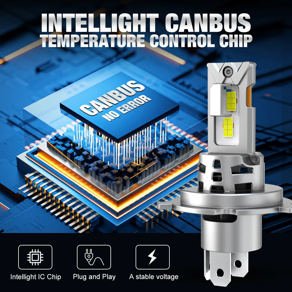 XSTORM H4 LED Light Canbus 30000LM 150W Car LED Headlight 6500K High-Power High Low Beam A