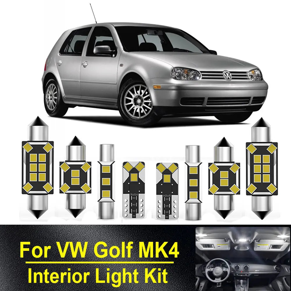 13-Piece LED Interior Light Kit for VW Volkswagen Golf 4 MK4 - Canbus Error-Free Bulbs | AUTOKITSHOP