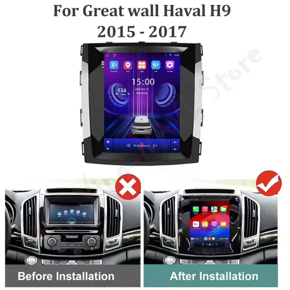 Wireless Carplay GPS Navigation for Great wall Haval H9 2015-2017 Bluetooth Coolingfan Aut