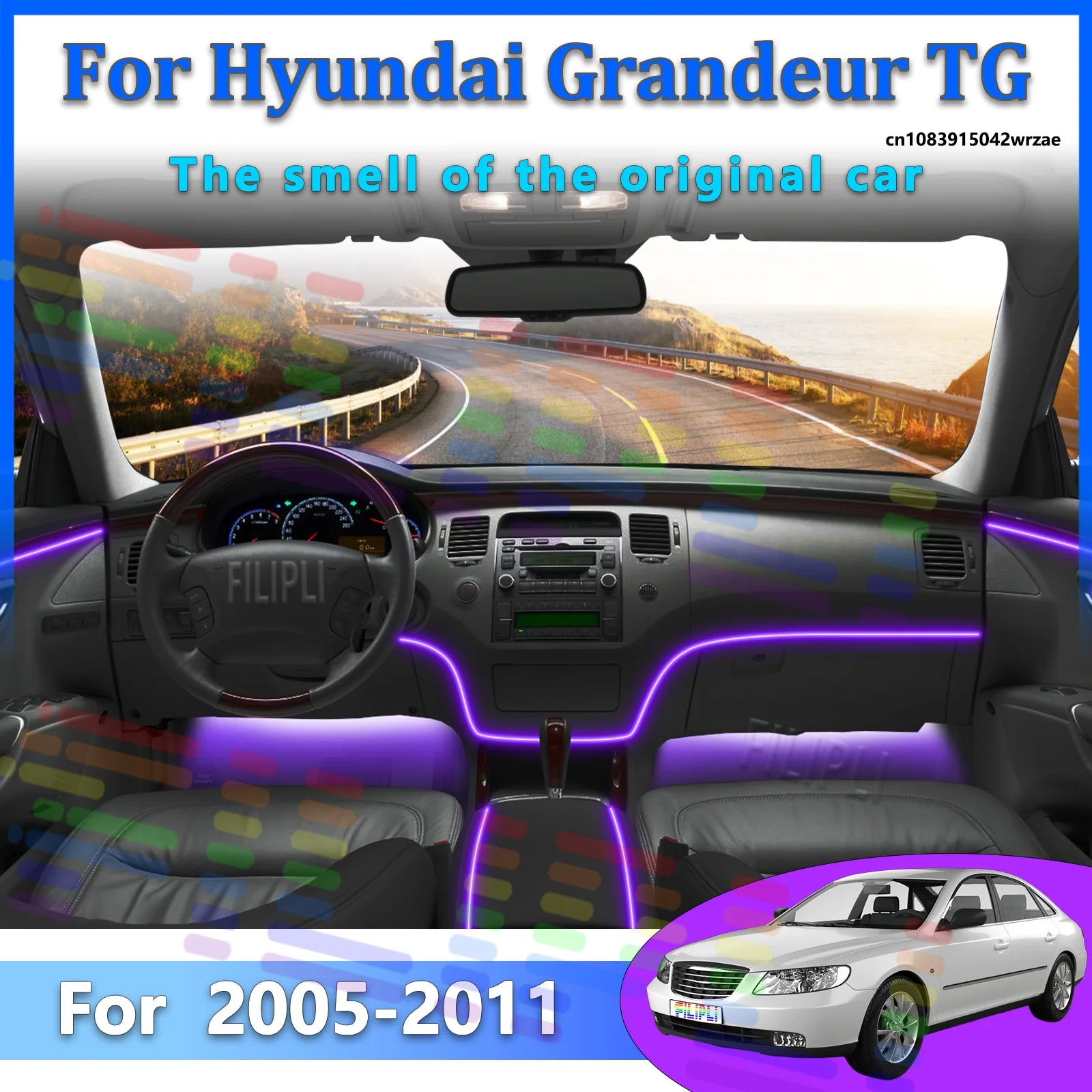 64 RGB - Neon Strip - for Hyundai - App Control - Car Interior Lighting | AUTOKITSHOP