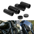 Motorcycle Aluminum Black Full Front Fork Cover Tube Cap Set For Harley Softail Street Bob FXBB  - Automotive LED Light