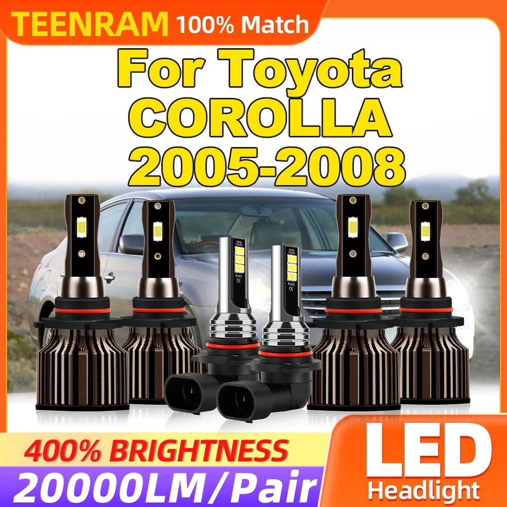 LED Headlight Bulbs 60000LM 360W Plug And Play Turbo Car Light 6000K White 12V Fog Lights