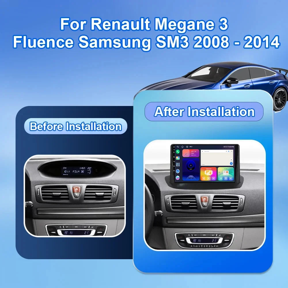 Car Radio Multimedia Player For Renault Megane 3 Fluence Samsung SM3 2008-2017 Wireless Ca
