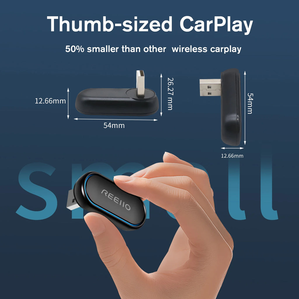 REEIIO WiFi Fast Connectivity 2-in-1 360 Degree Wireless Adapter CarPlay Android AUTO Car