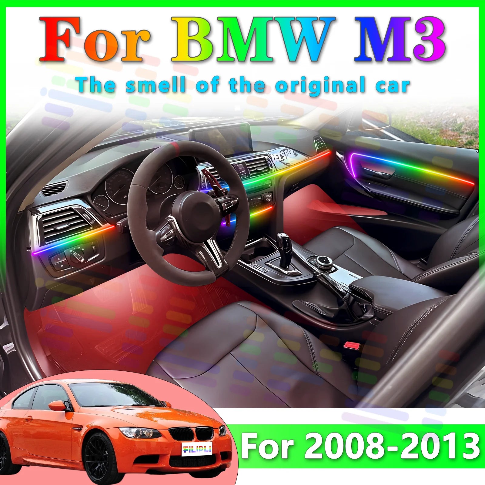 RGB - Ambient Light - for BMW E9X M3 - App Control - Car Interior Lighting | AUTOKITSHOP
