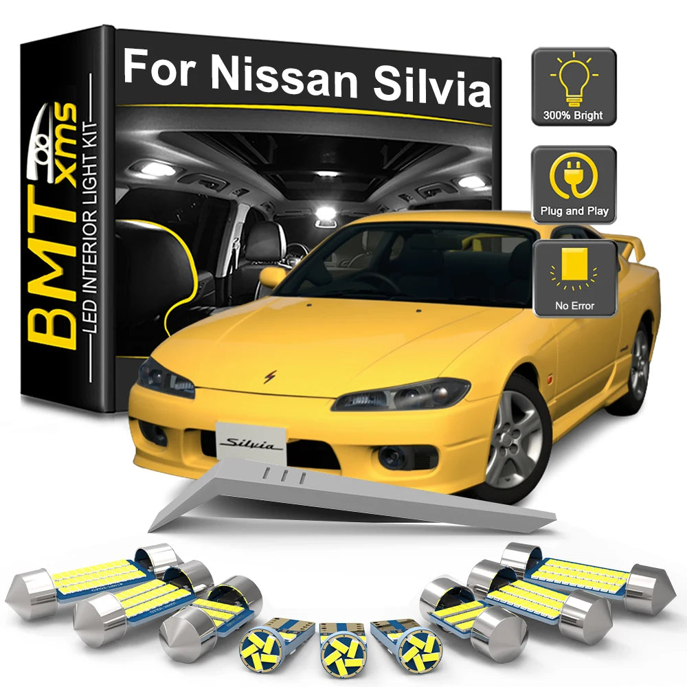 LED Interior Light Kit for Nissan Silvia Coupe S13 S14 S15 1988-1999 - Canbus Dome Map Door Trunk Bulbs | AUTOKITSHOP