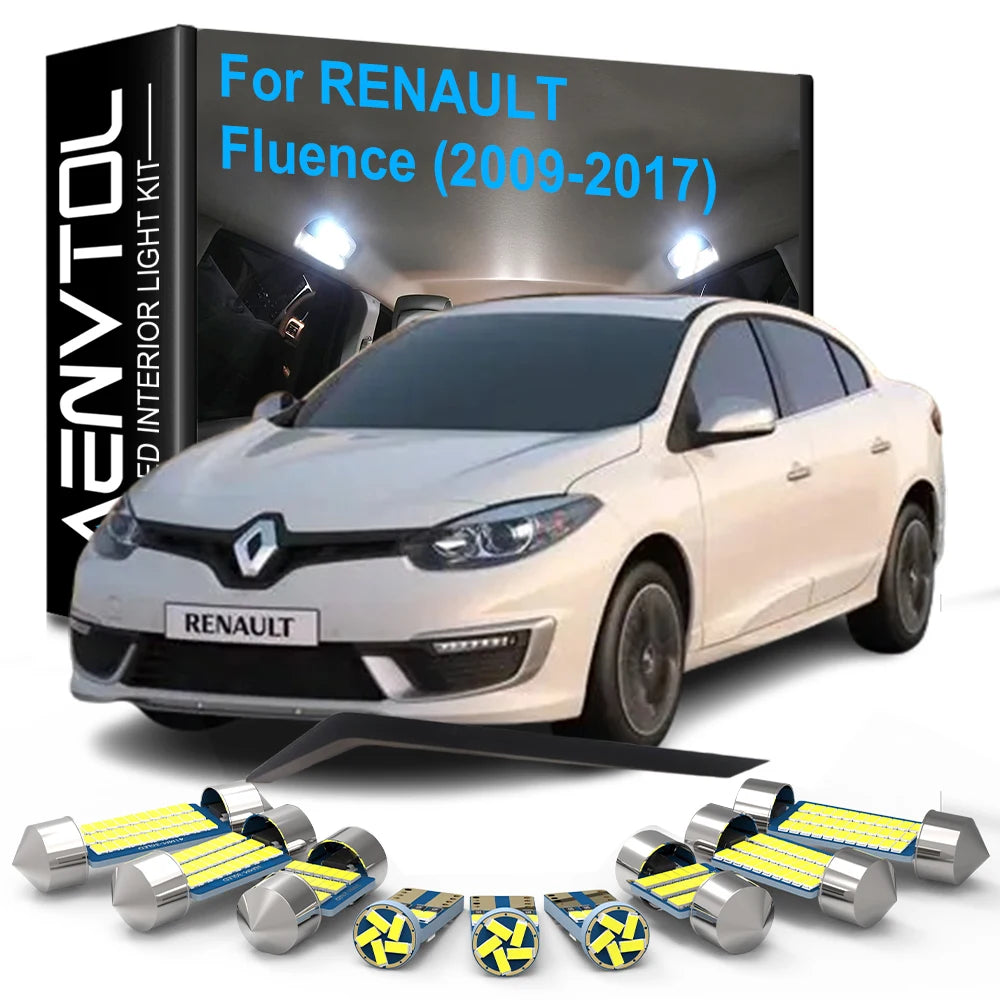 16-Piece LED Interior Light Kit for Renault Fluence 2009-2017 - Canbus Dome Map Door Trunk Bulbs | AUTOKITSHOP
