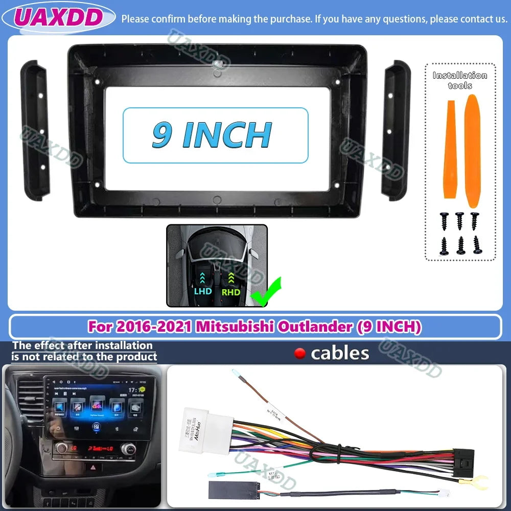9inch Car Frame Fascia Adapter Android Radio Dash Fitting Panel Kit For Mitsubishi Outland