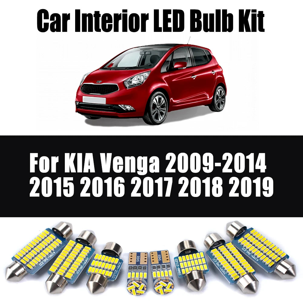 11-Piece LED Interior Light Kit for KIA Venga 2009- 2016 - Canbus Dome Map Door Trunk Bulbs | AUTOKITSHOP