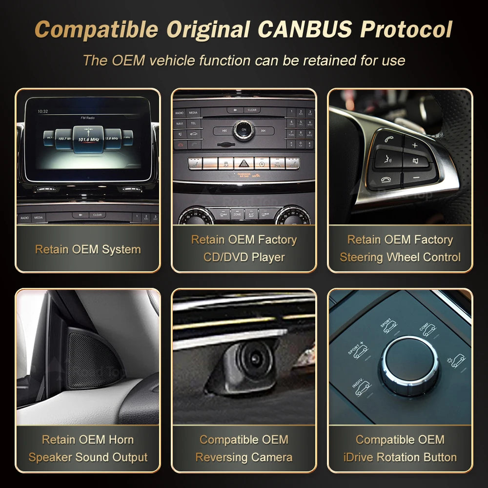 12.3' RoadTop Wireless CarPlay Android Auto Multimedia Display linux Screen for Mercedes-B