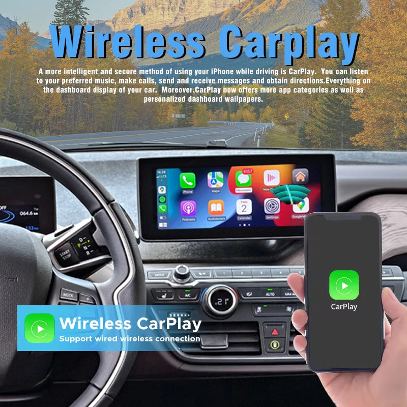 Wireless CarPlay Interface For BMW i3 I01 2013-2017 NBT System With Android Auto Mirror Li