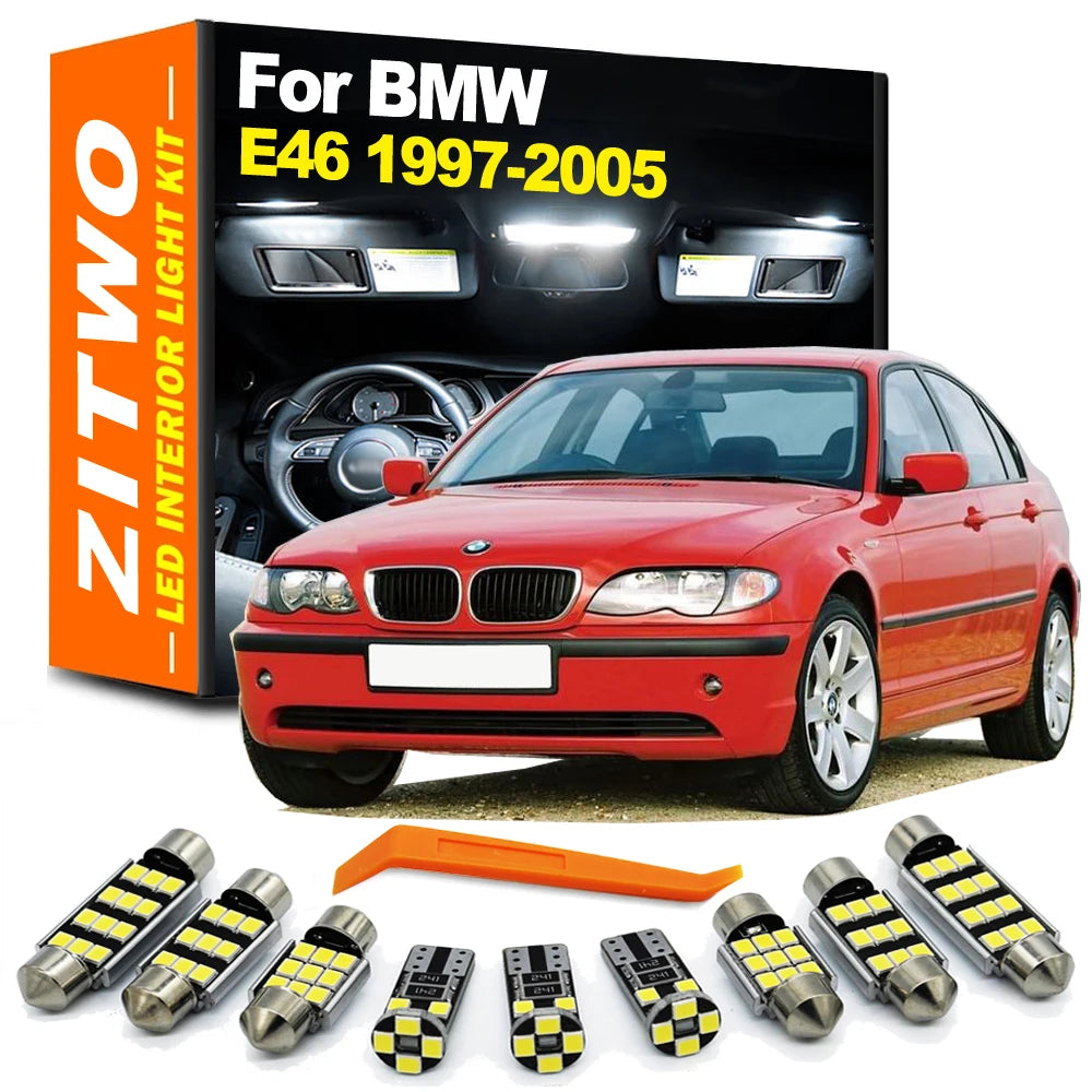 ZITWO 18Pcs Canbus LED Interior Reading Plate Light Kit For BMW 3 Series E46 Sedan Touring Coupe Compact 1997-2005 Accessories