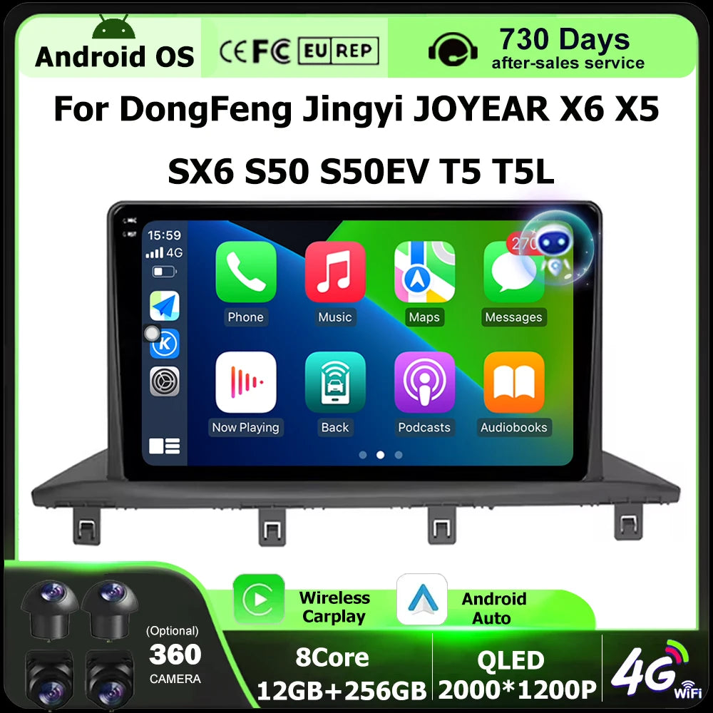 Car Radio Multimedia Player GPS Navigation For DongFeng Jingyi JOYEAR X6 X5 SX6 S50 S50EV