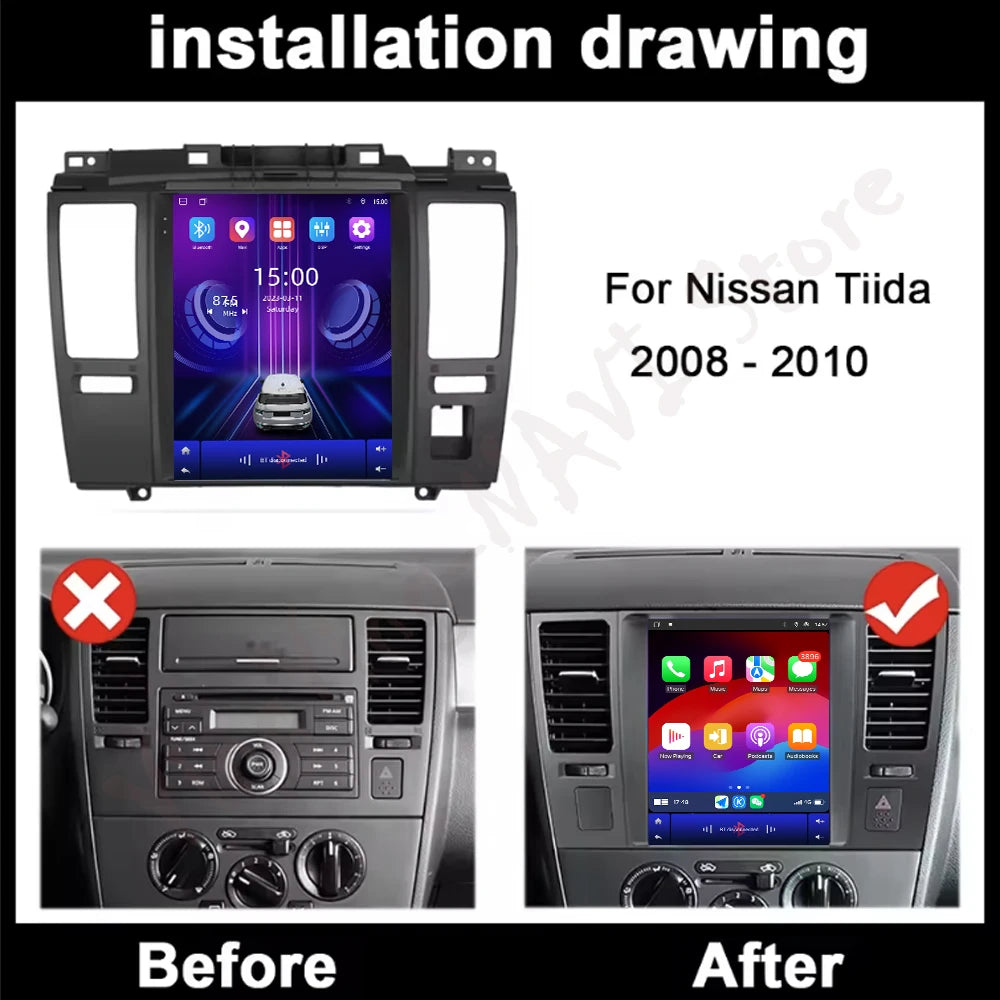 For Nissan Tiida 2008-2010 Carplay Car Radio Multimedia Video Player Android 16 Auto WIFI