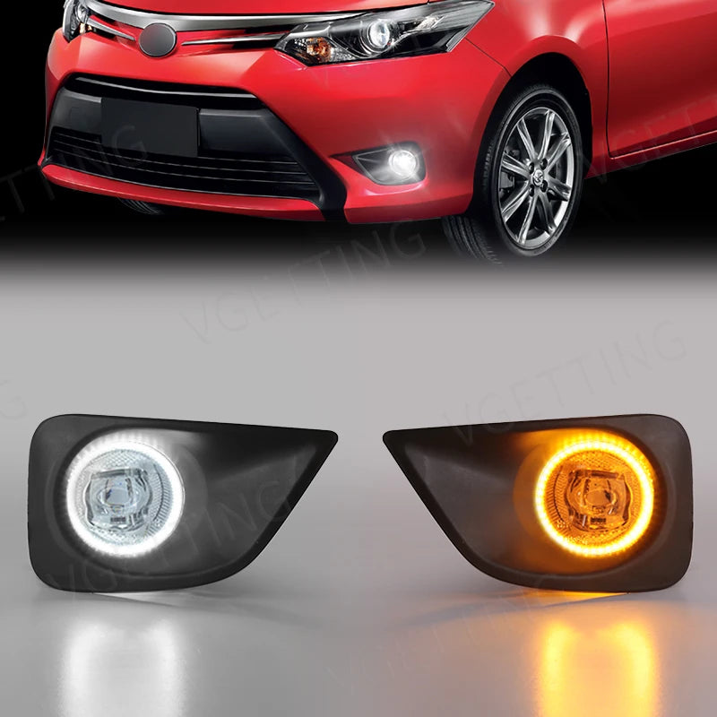 For Toyota Vios/Yaris Sedan 2013 2014 2015 2016 2017 Led Fog Light Daytime Running Lamp DR | AUTOKITSHOP