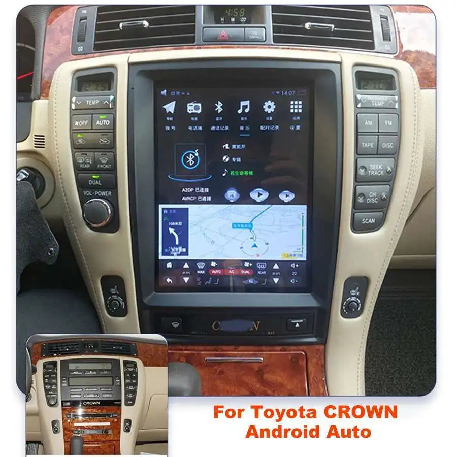 For Toyota CROWN 2005 2006 2007 2008 2009 Car Radio Android 14 Stereo GPS Audio Player 4G