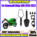 1 Pair New Motorcycle Rearview Mirrors Off Road Wide Side Mirror With Screw 360° Adjustabl