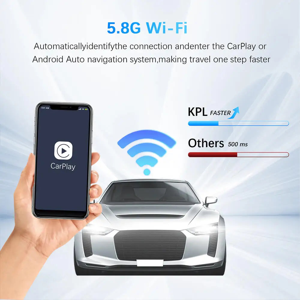 2in1 Wired to Wireless CarPlay Android Auto Adapter for OEM Car Stereo With USB Plug and P